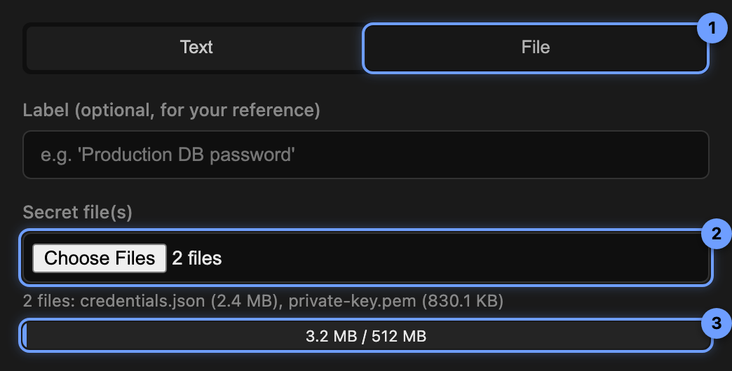 Creating a file secret