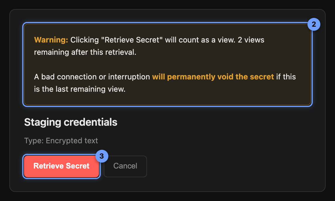 Retrieval confirmation