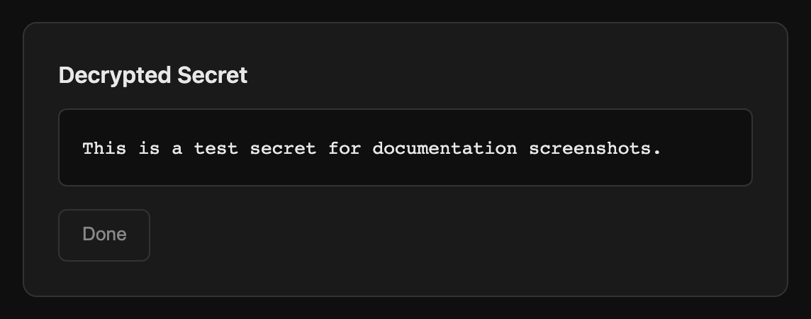 Decrypted secret